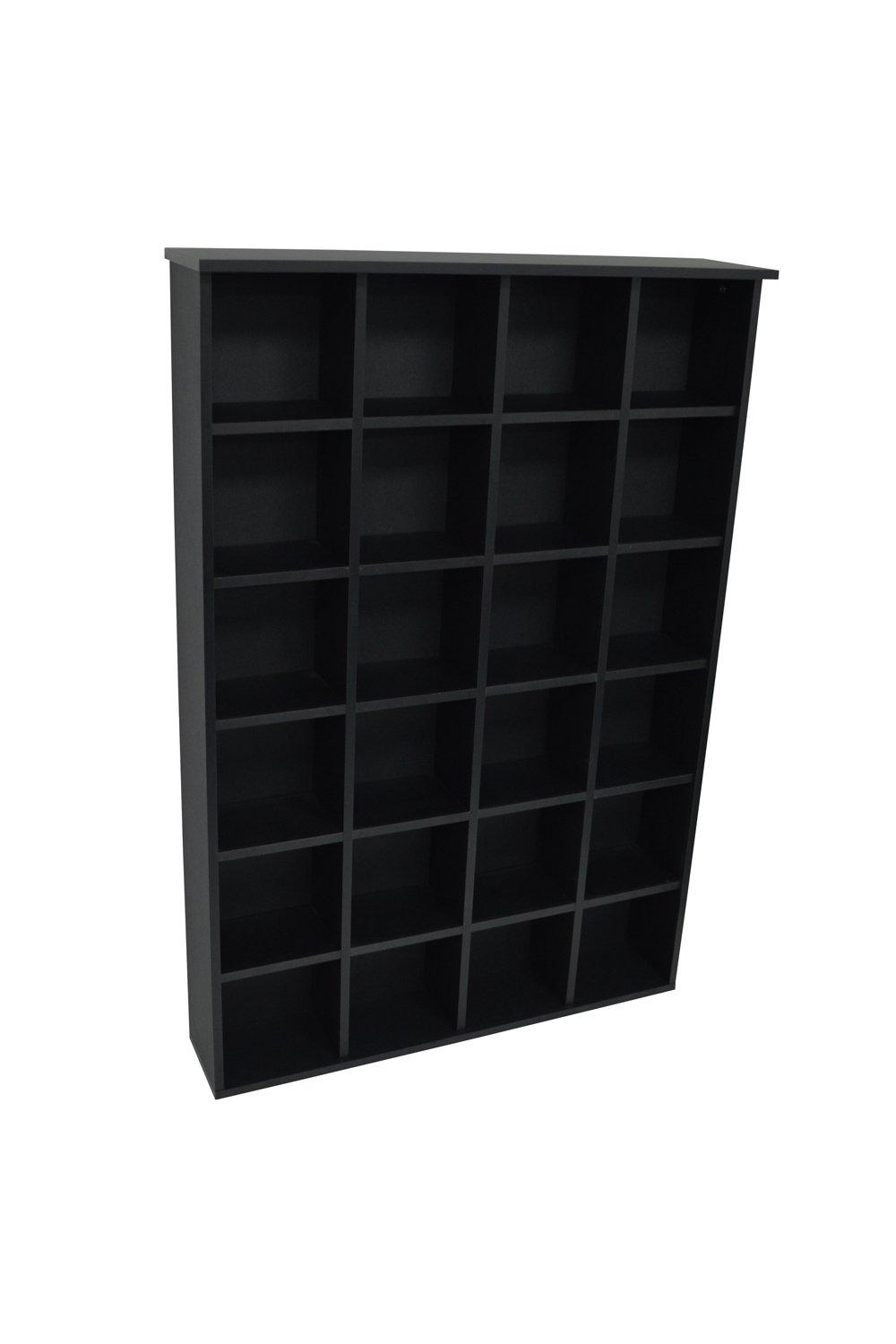 Pigeon Hole - 480 Cd / 312 Dvd Blu-ray Media Cubby Storage Shelves - Black