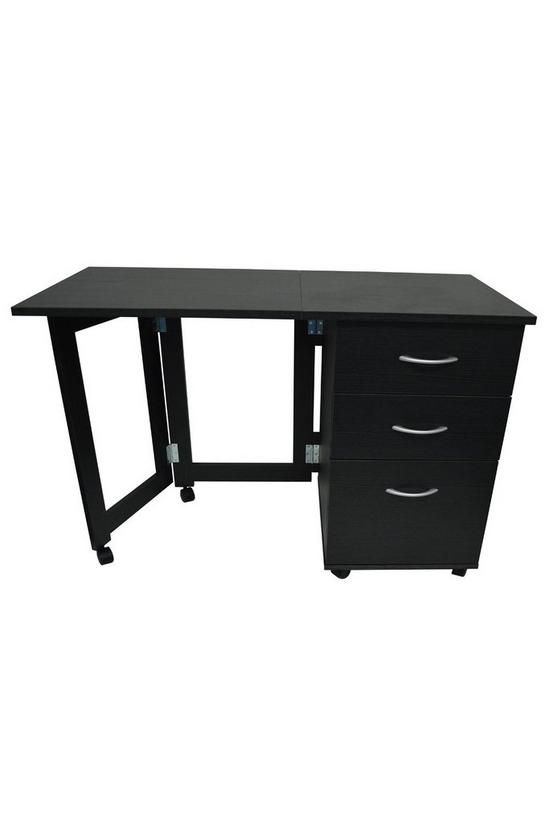 Watsons 'Flipp' - 3 Drawer Folding Office Storage Filing Desk  Workstation - Black 1