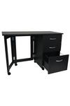 Watsons 'Flipp' - 3 Drawer Folding Office Storage Filing Desk  Workstation - Black thumbnail 2