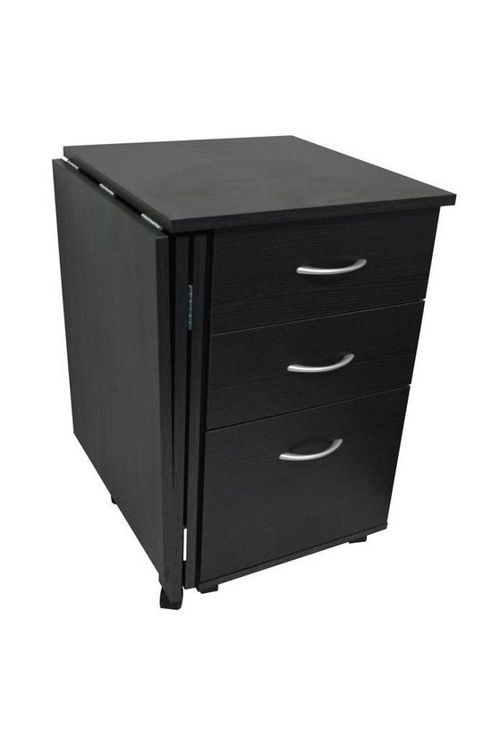 Watsons 'Flipp' - 3 Drawer Folding Office Storage Filing Desk  Workstation - Black 3