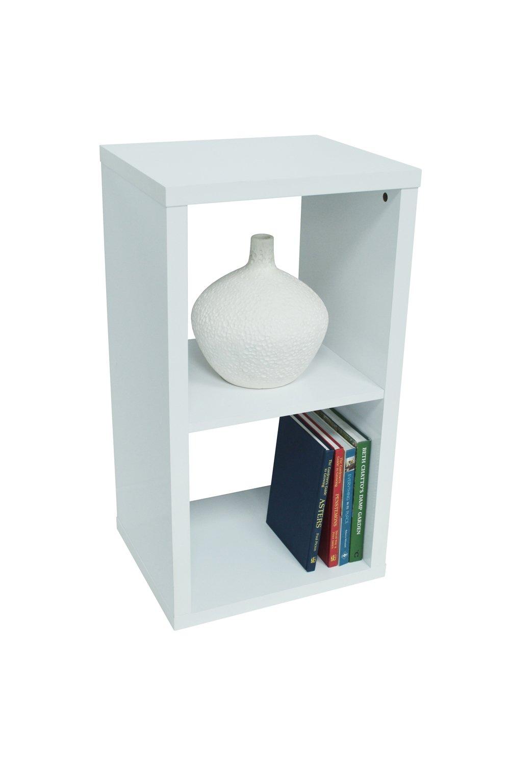 'Cube' - 2 Cubby Square Display Shelves / Vinyl Lp Record Storage - White