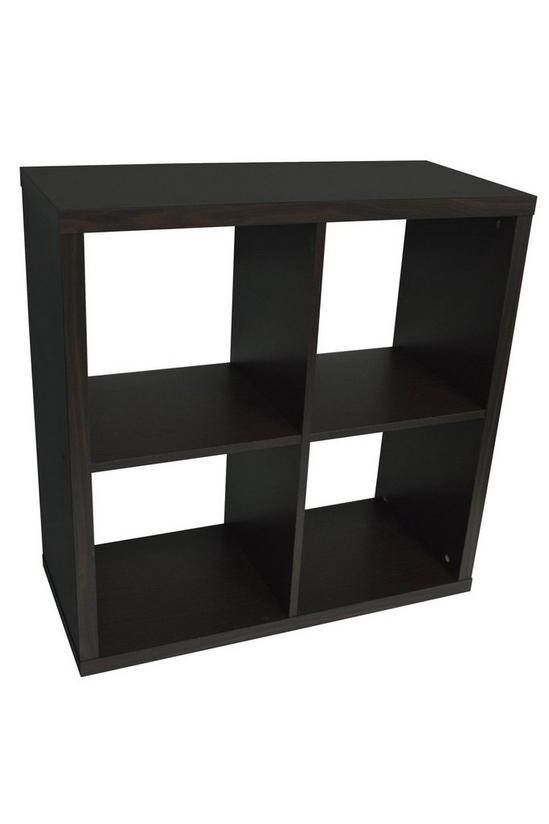 Watsons 'Cube' - 4 Cubby Square Display Shelves / Vinyl Lp Record Storage - Dark Oak 2