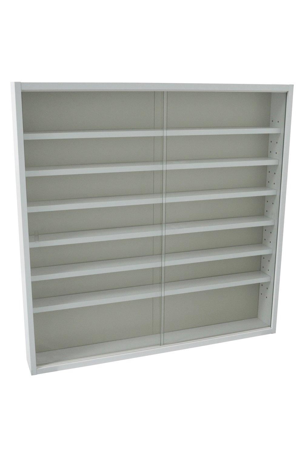 'Reveal'  6 Shelf Glass Wall Collectors Display Cabinet  White