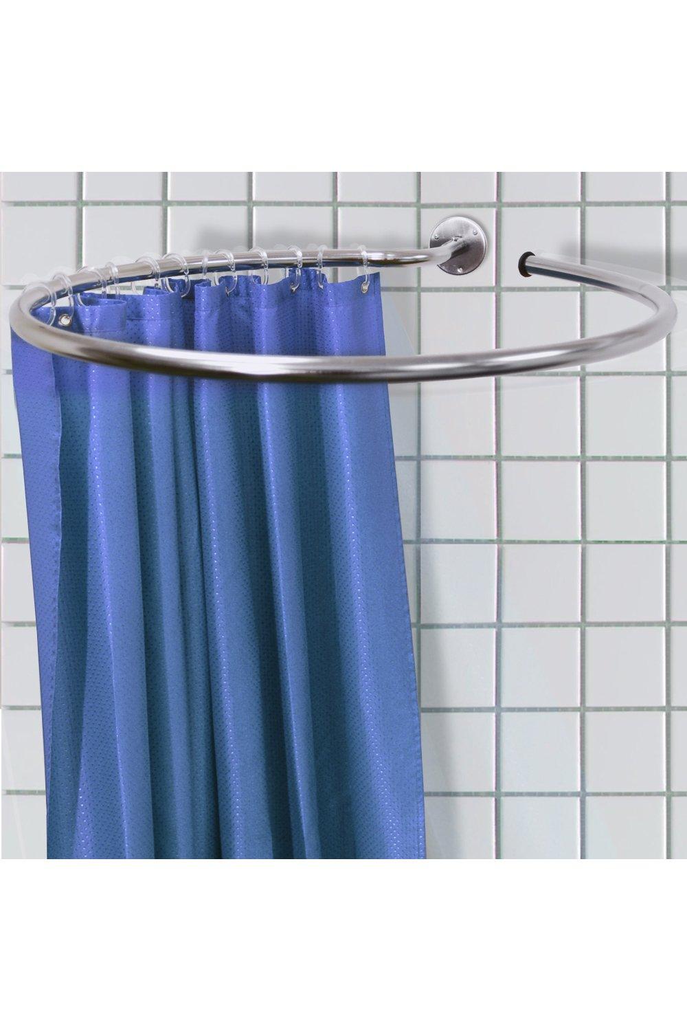 'Loop'  Stainless Steel Circular Shower Curtain Rail And Curtain Rings