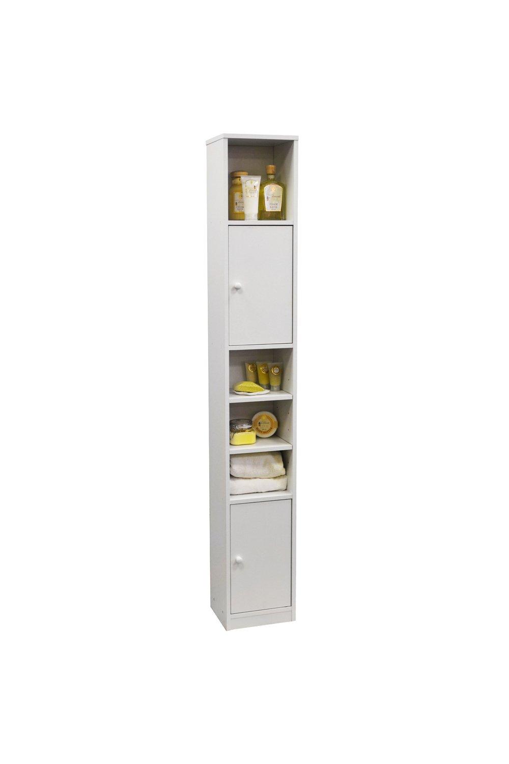 'Jamerson'  Large Tall Tower Storage Cupboard With Shelves  White
