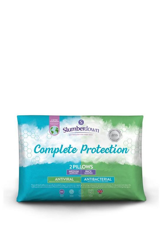 Slumberdown 2 Pack Complete Protection Anti Viral Medium Support Pillows 1