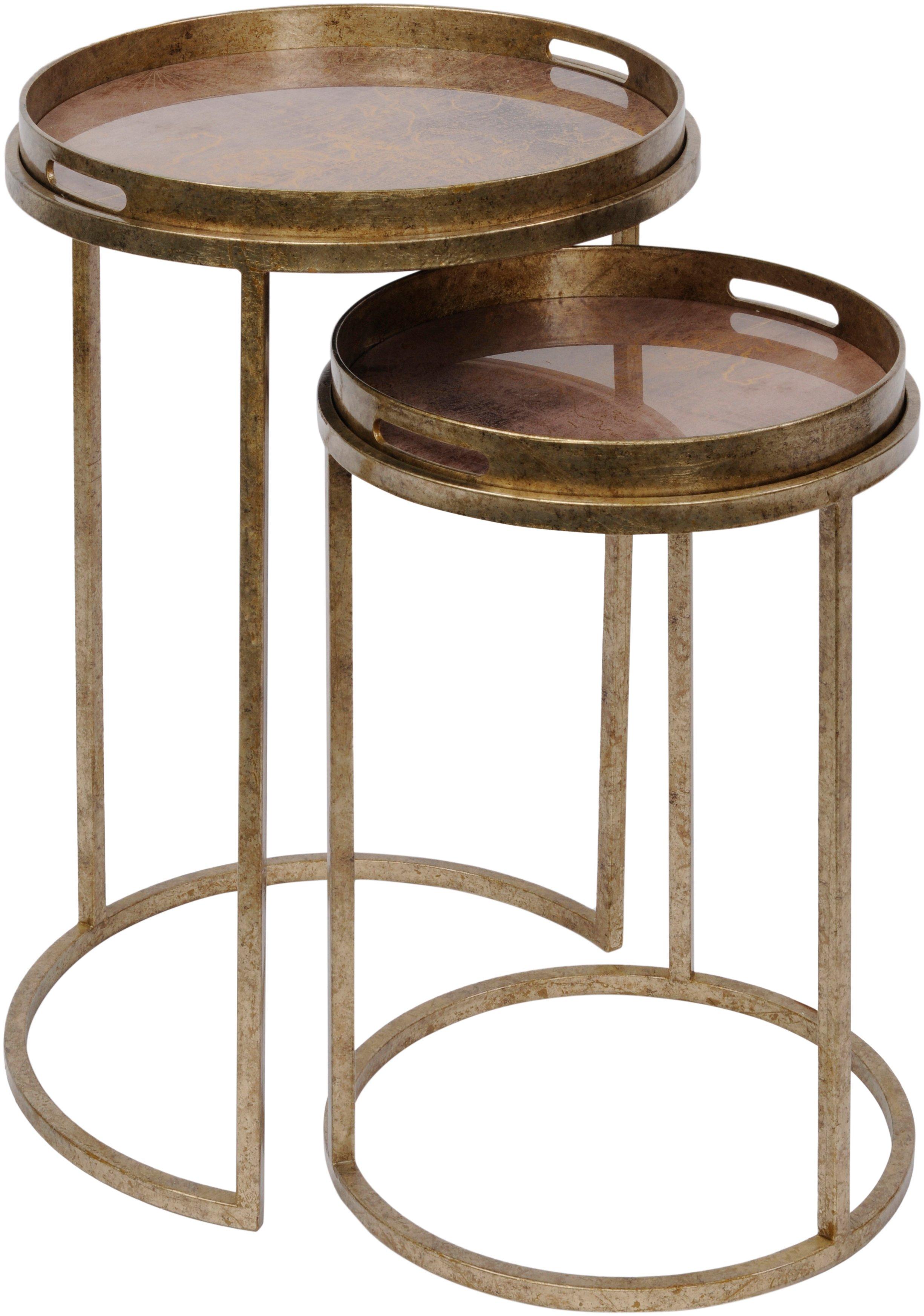 Vienna Antique Gold Atlas Set Of 2 Side Tray Tables