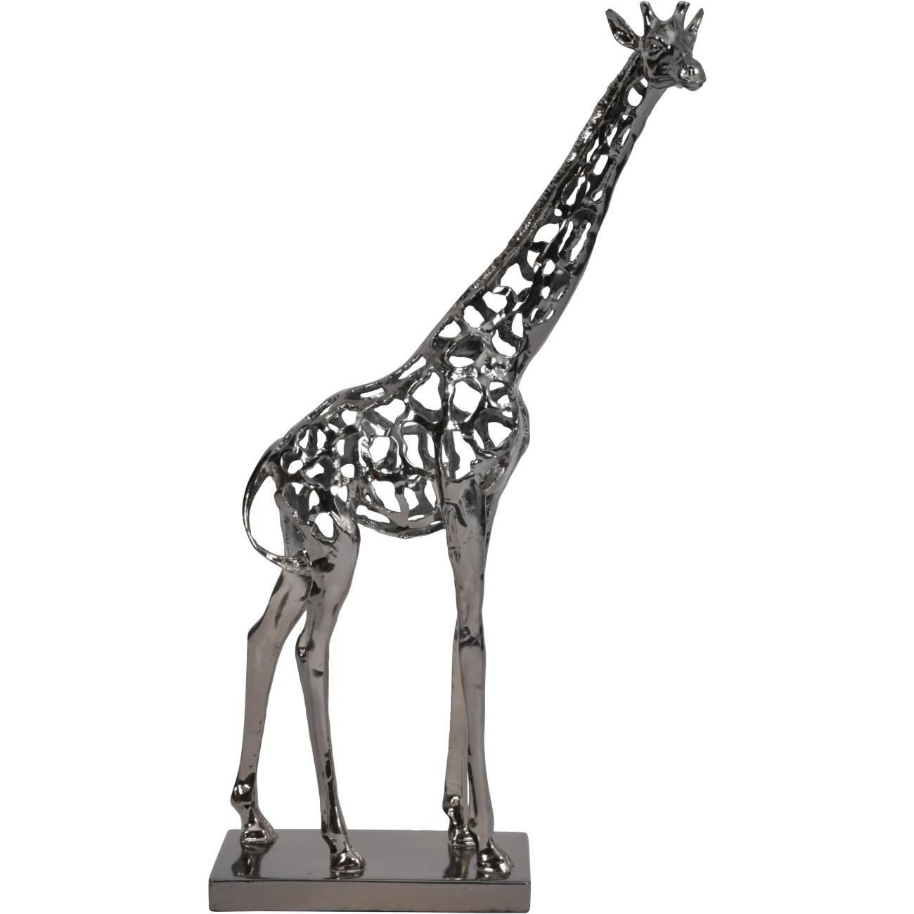 Black Nickel Hollow Giraffe 70cm Sculpture
