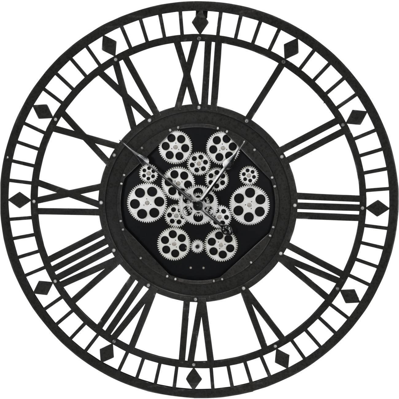 Gibbons grey skeleton 90cm moving cog clock