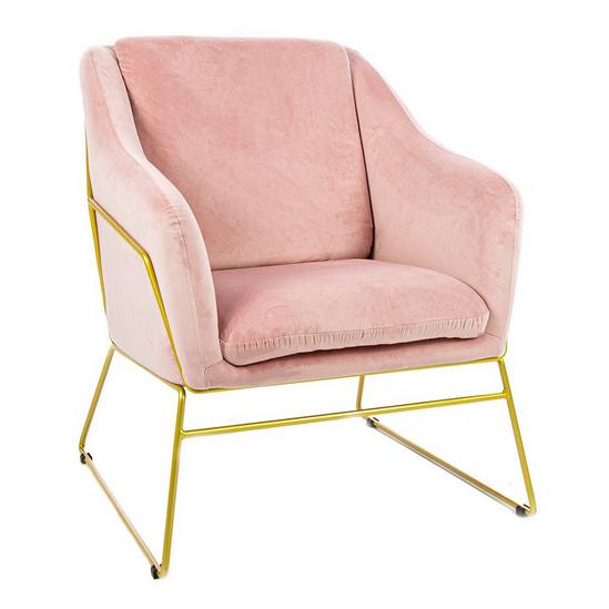 Charles Bentley Tilburg Velvet Occasional Chair Powder Pink Home Living 1