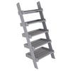 Charles Bentley Slim Wooden Ladder Planter - Grey Tall 5 Shelves thumbnail 1