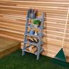 Charles Bentley Slim Wooden Ladder Planter - Grey Tall 5 Shelves thumbnail 3