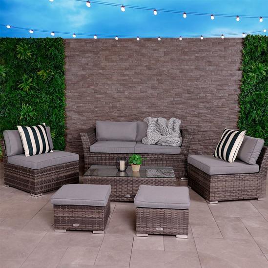 Charles Bentley St Tropez Rattan Lounge Set - Outdoor Space Saving Furniture 6