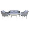 Charles Bentley Mixed Material Wicker Madrid Lounge Set Sofa Chairs Coffee Table thumbnail 2