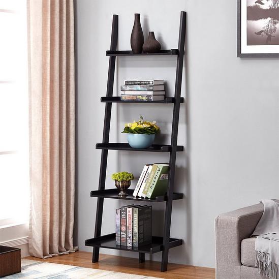 Charles Bentley Tall Wooden 5 Rung Ladder Storage Shelving Unit Display Shelf 1