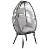 Charles Bentley Egg Shaped Chair Wicker & Rope Basket Grey Outdoor Furniture thumbnail 1