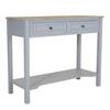 Charles Bentley Loxley 2 Drawer Wooden Storage Console Hallway Table Grey thumbnail 1