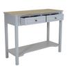 Charles Bentley Loxley 2 Drawer Wooden Storage Console Hallway Table Grey thumbnail 2