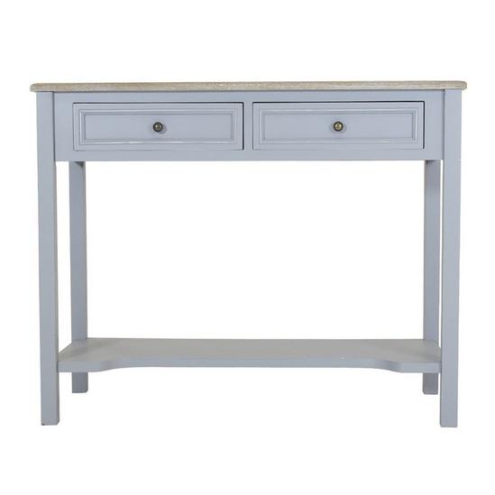 Charles Bentley Loxley 2 Drawer Wooden Storage Console Hallway Table Grey 3