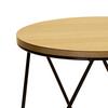 Charles Bentley Round Wood & Metal Hairpin Industrial Bed Side Table thumbnail 2
