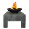 Charles Bentley Fire Pit with Metal Fire Bowl and Square Concrete base thumbnail 6