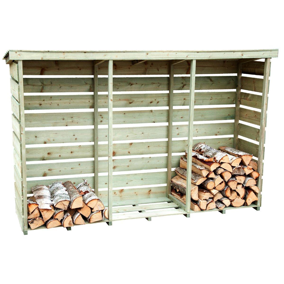 Nordic Spruce Wooden 3 Log Store Firewood Storage Heavy Duty