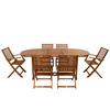 Charles Bentley Acacia Hardwood Furniture Set with Extendable Table & 6 Chai thumbnail 3