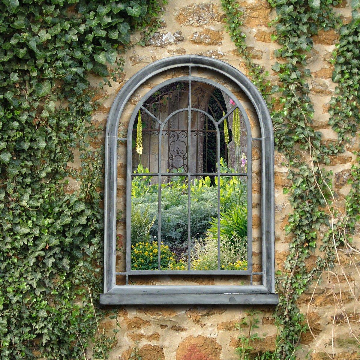 Garden Premium Grey Arched Glass Mirror Suitable For Indoor Use