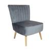 Charles Bentley Velvet Cocktail Occasion Accent Chair Solid Wood Legs Grey thumbnail 1