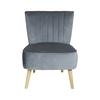Charles Bentley Velvet Cocktail Occasion Accent Chair Solid Wood Legs Grey thumbnail 2