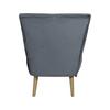 Charles Bentley Velvet Cocktail Occasion Accent Chair Solid Wood Legs Grey thumbnail 3