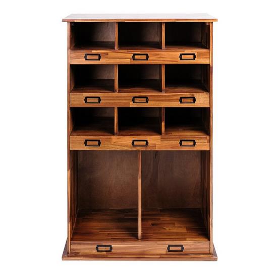 Charles Bentley Charnwood Large Wooden Shoe and Boot Locker Free Standing Black and Brown 24kg 3