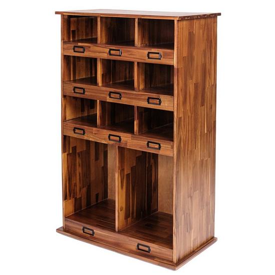 Charles Bentley Charnwood Large Wooden Shoe and Boot Locker Free Standing Black and Brown 24kg 5