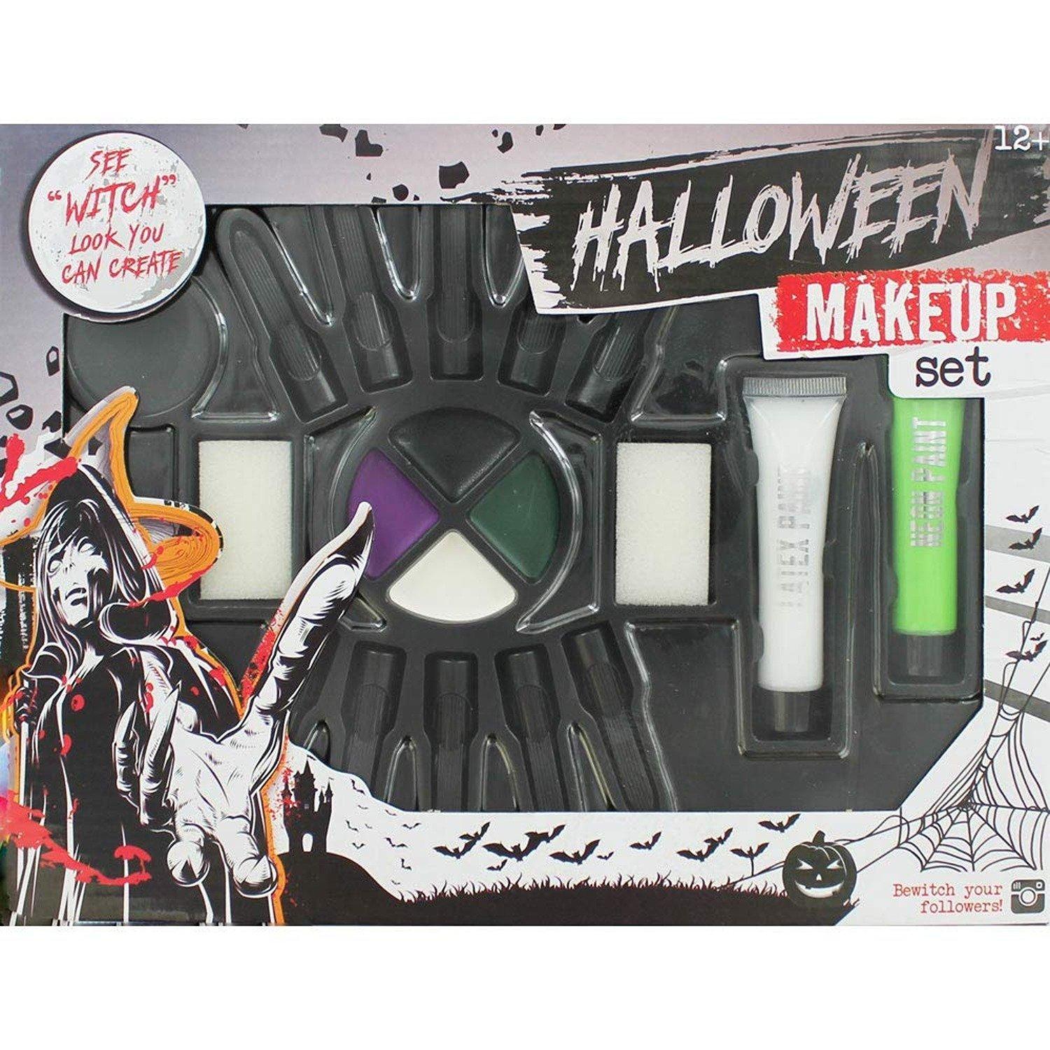 Halloween Make Up Set With Fake Nails   Witch