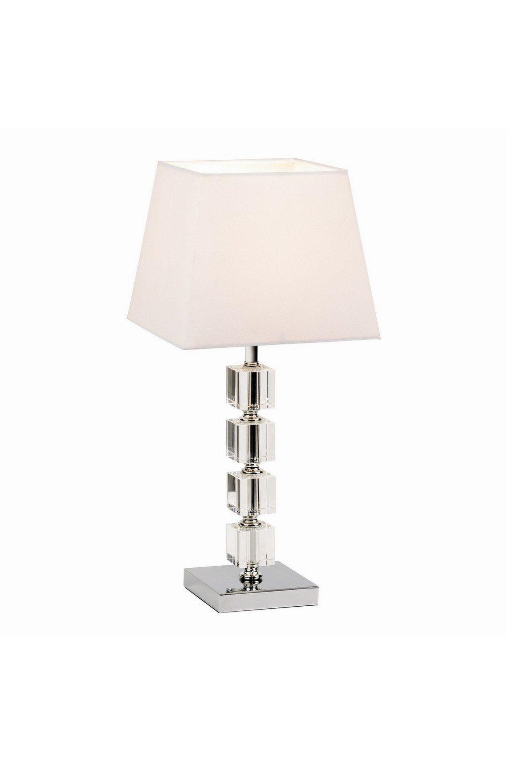Murford Table Lamp Clear Acrylic White Tc Fabric E14