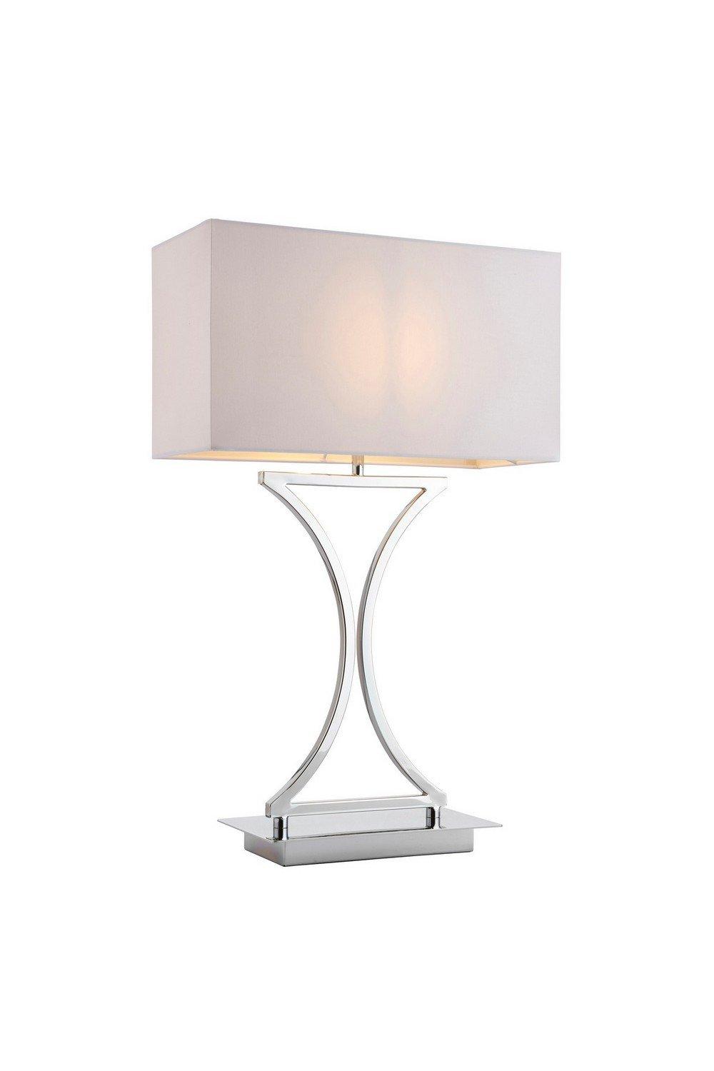Epalle Table Lamp Chrome White Tc Fabric E14