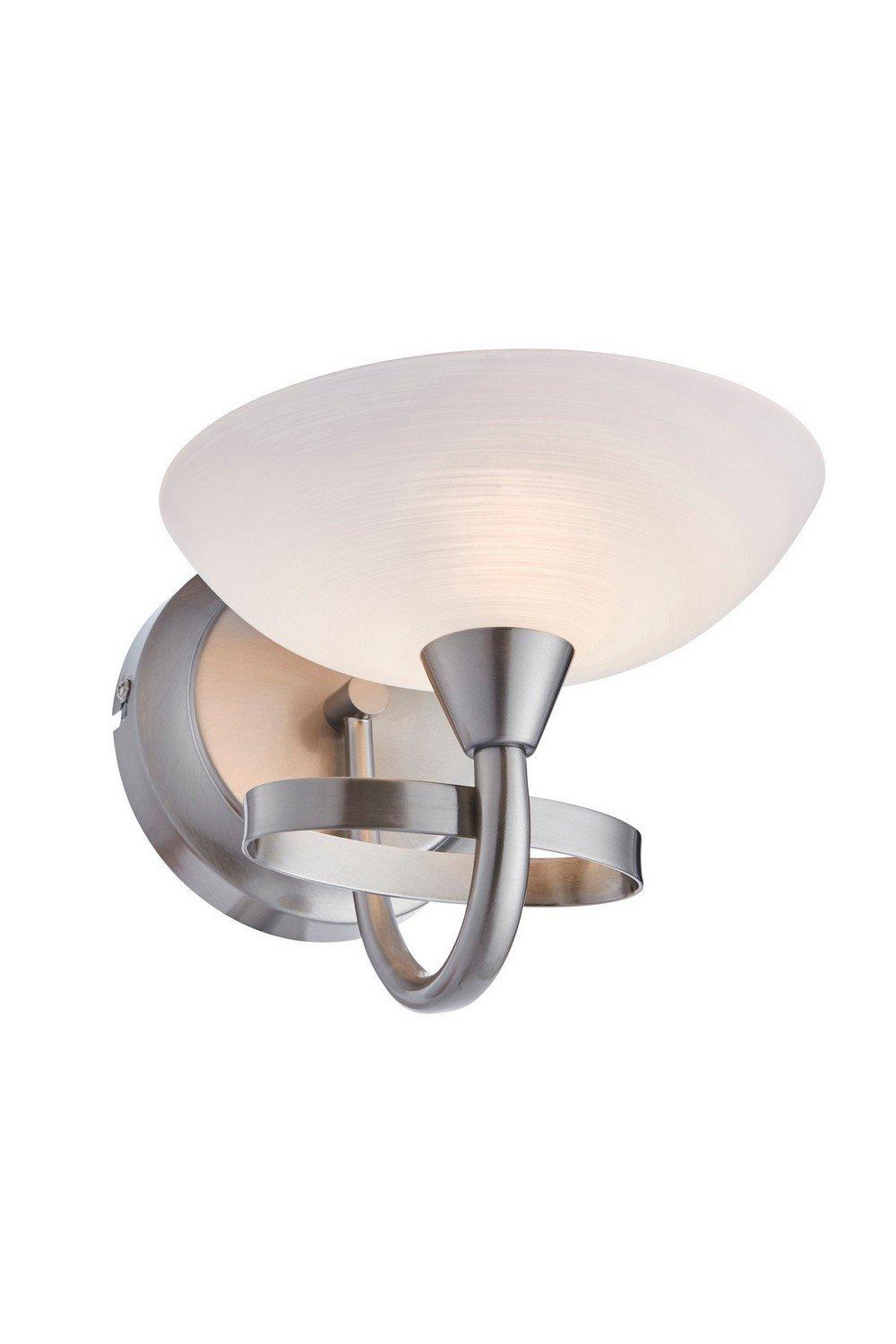 Cagney 1 Light Wall Light Satin Chrome with White Painted Glass Shade G9