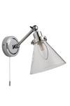 Netlighting Faraday Bathroom Adjustable Dome Wall Light with Pull Cord Chrome Glass Shade thumbnail 6
