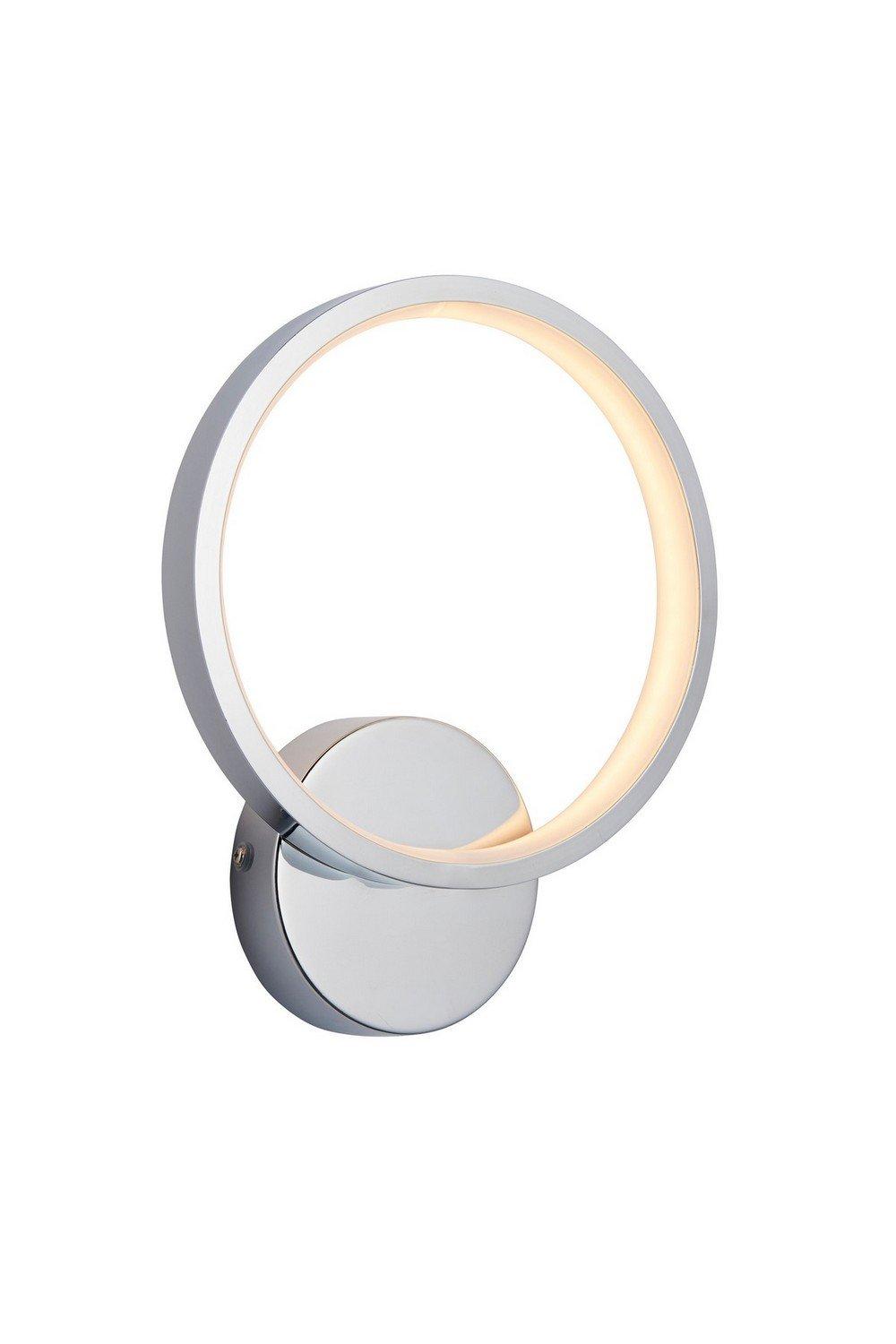Radius Modern Designer Round LED Wall Light Chrome Warm White IP44