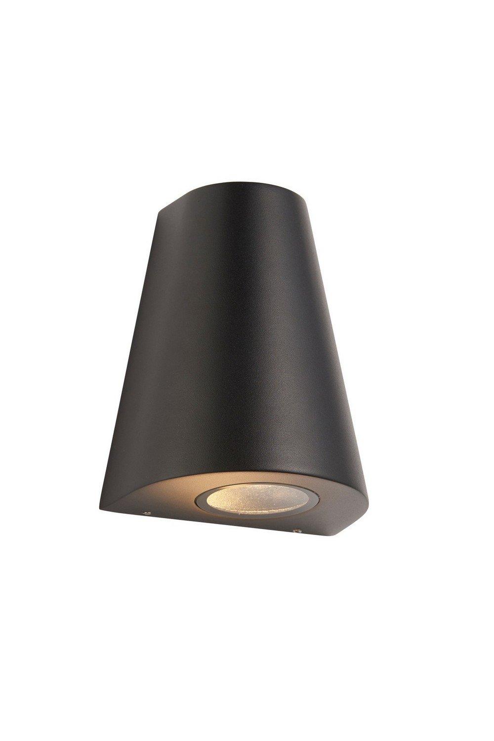 Helm Modern Outdoor Integrated LED Down Wall Light Textured Black Finish IP44