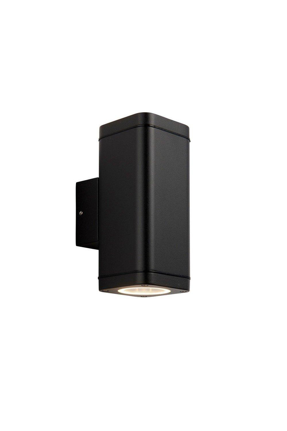 Milton Modern Architectural Outdoor Up Down Wall Light Textured Black Finish IP44