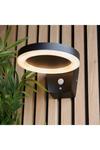 Netlighting Ebro Modern Solar Powered Round Ring LED Wall Lamp Textured Black PIR Motion & Day Night Sensors Warm White IP44 thumbnail 5