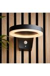 Netlighting Ebro Modern Solar Powered Round Ring LED Wall Lamp Textured Black PIR Motion & Day Night Sensors Warm White IP44 thumbnail 6