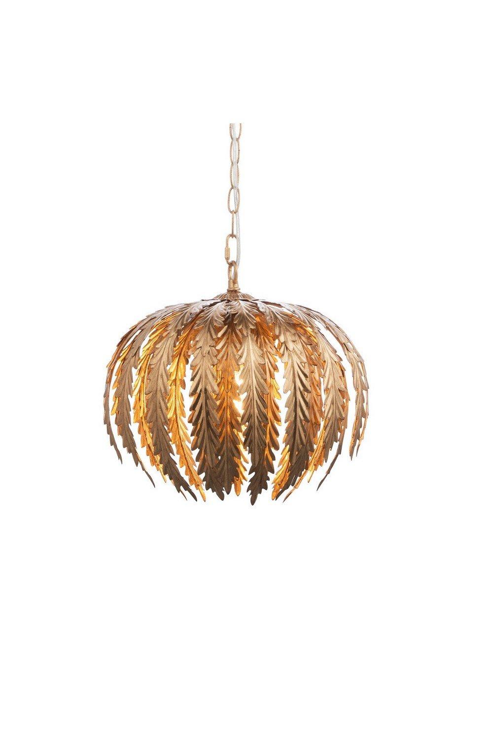 Delphine Decorative Gold Layered Leaf Ceiling Pendant Light