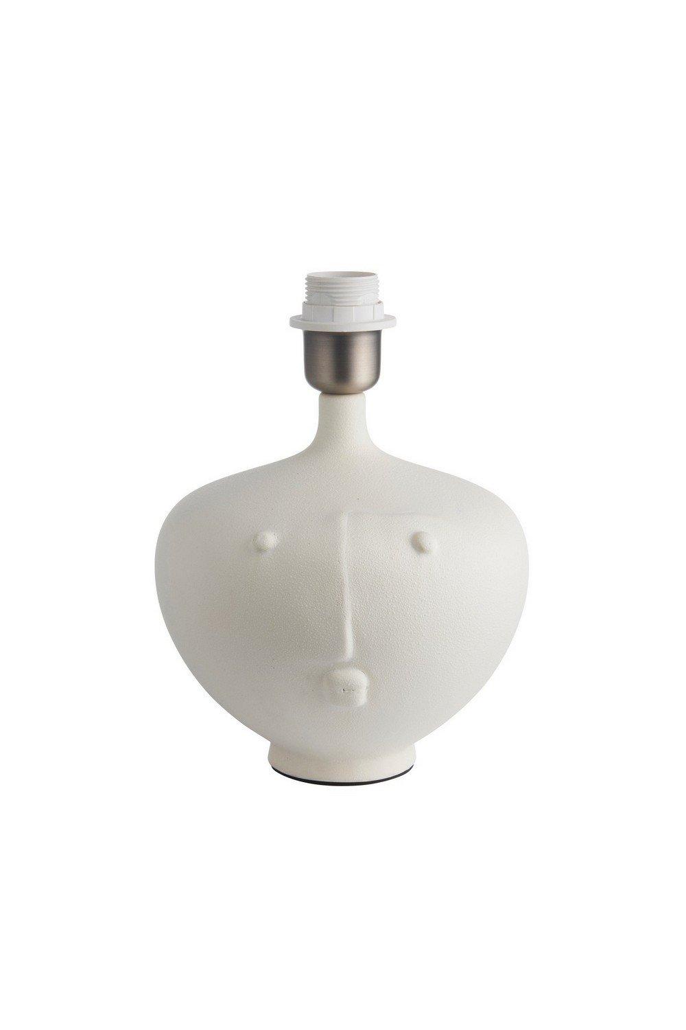 Mrs Matt white Ceramic Table Lamp Base Only with Inline Switch Heart Shape