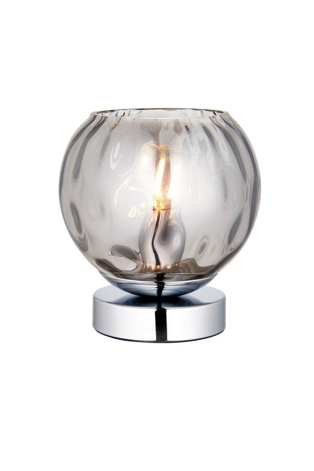 Dimple Complete Table Lamp Chrome Plate Smoked Mirror Glass