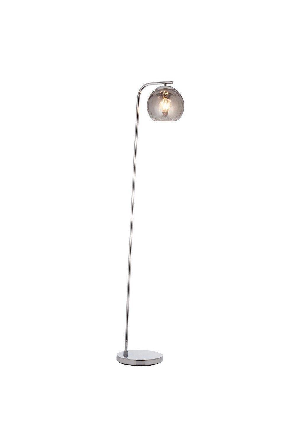 Dimple Complete Floor Lamp Chrome Plate Smoked Mirror Glass