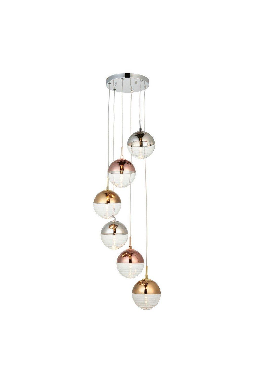 Paloma Plate Pendant Ceiling Lamp Chrome Plate With Chrome Copper Gold Glass