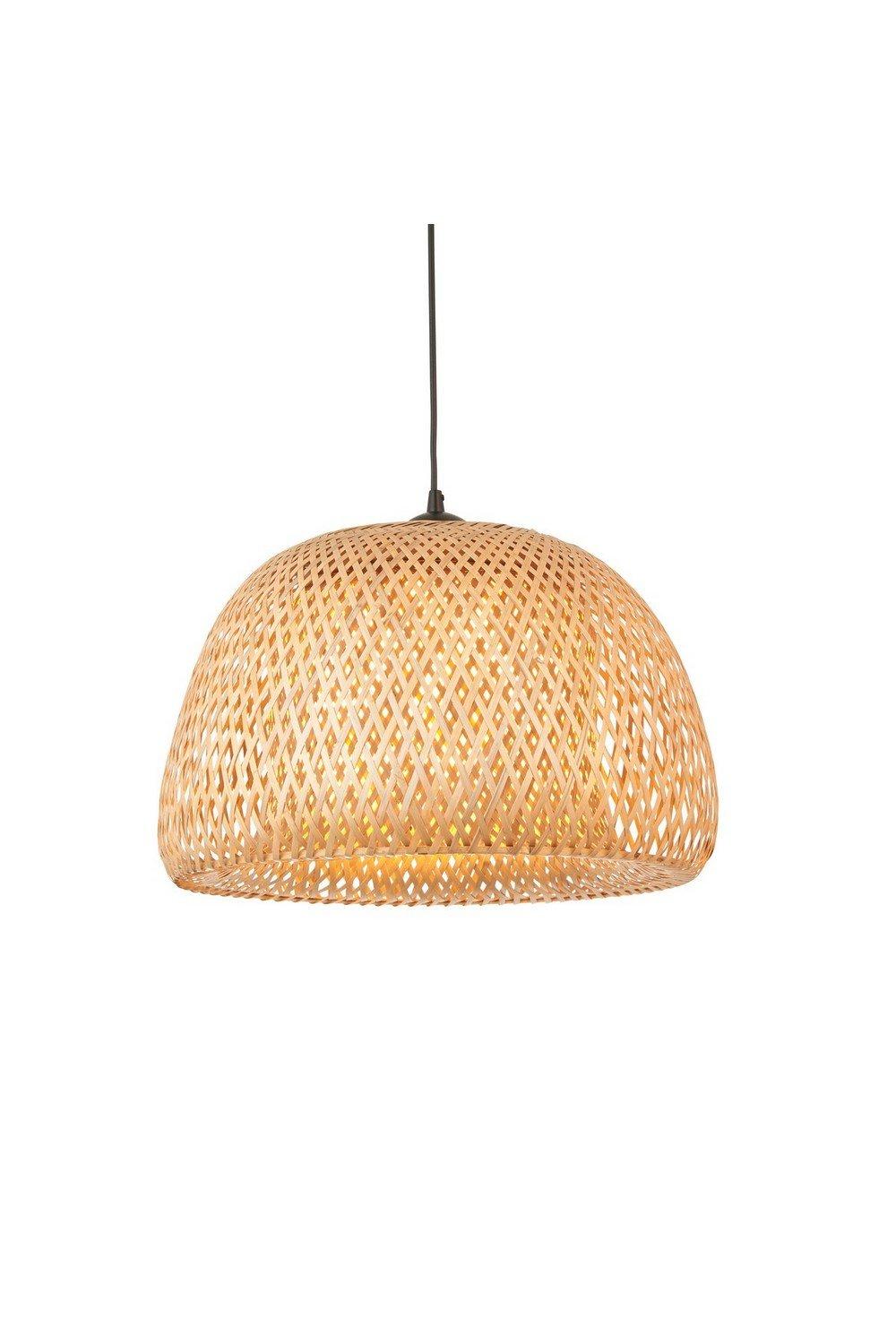 Bali Single Pendant Ceiling Lamp Natural Bamboo White Matt Black