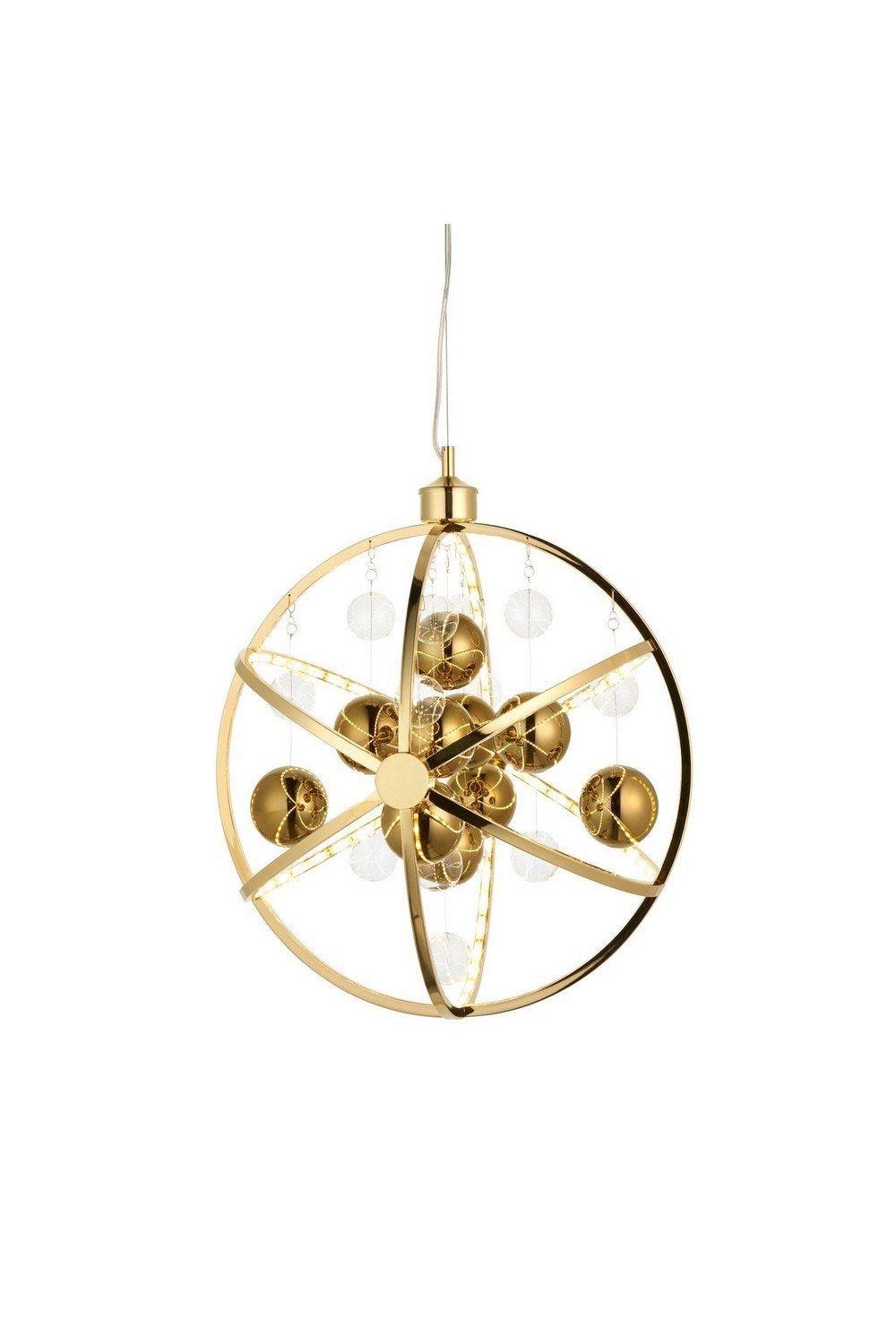 Muni Single Pendant Ceiling Lamp Gold Effect Plate With Gold Glass
